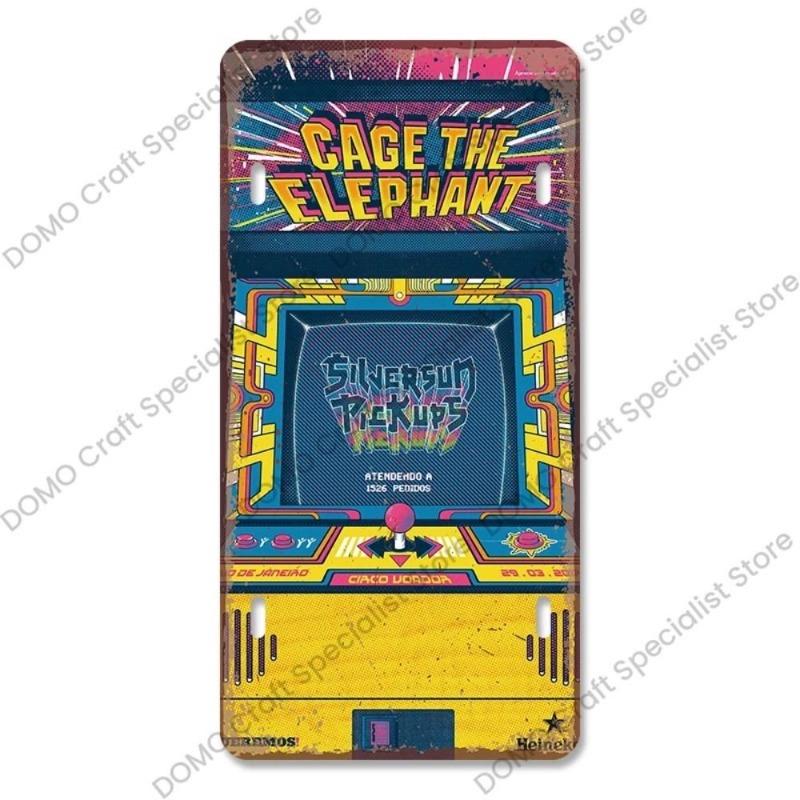 Gaming Console License Plate, Retro Metal Gamer Sign 15x30cm