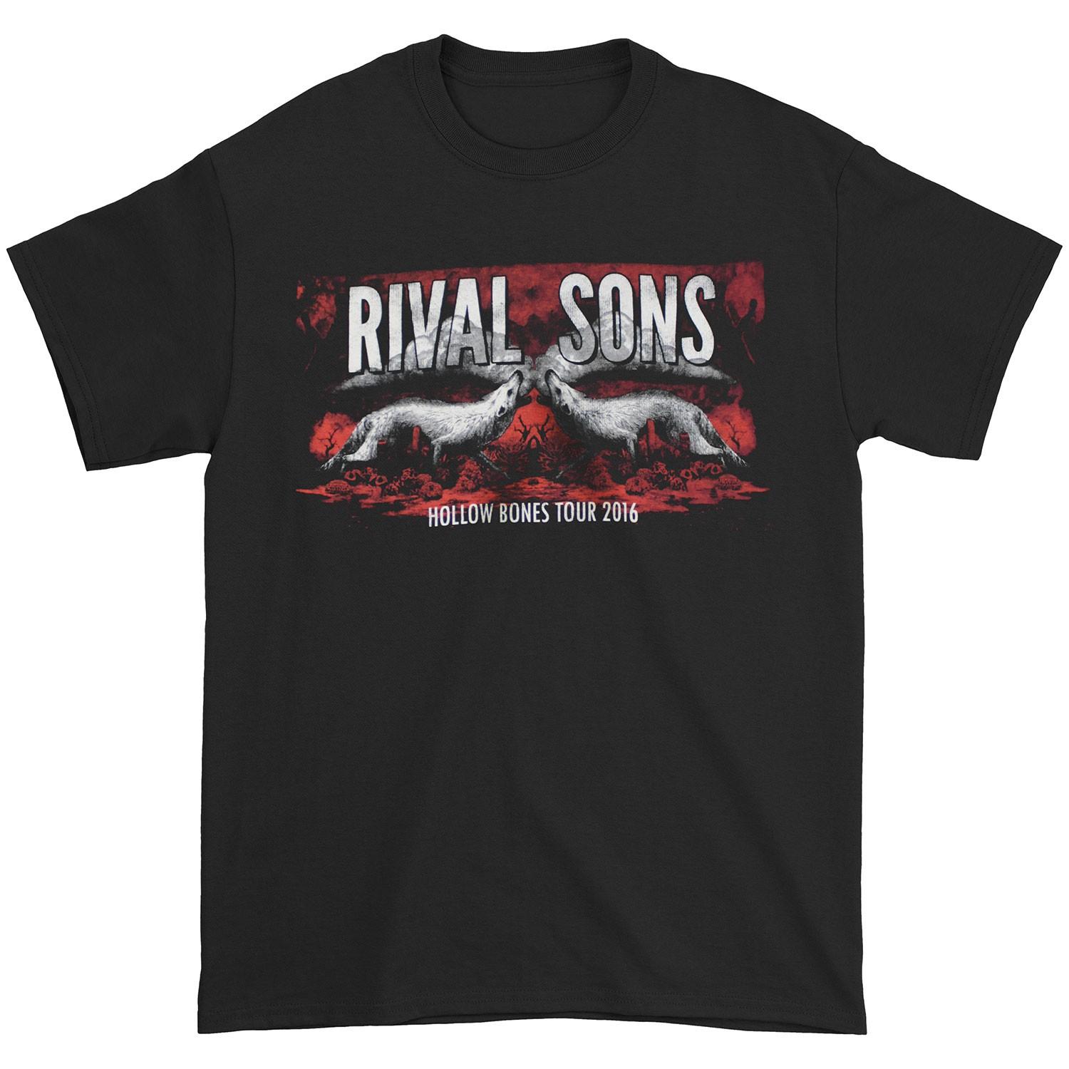 Men s Rival Sons Hollow Bones Tour 2016 - 2017 Slim Fit T-shirt XXX-Large Black 2XL