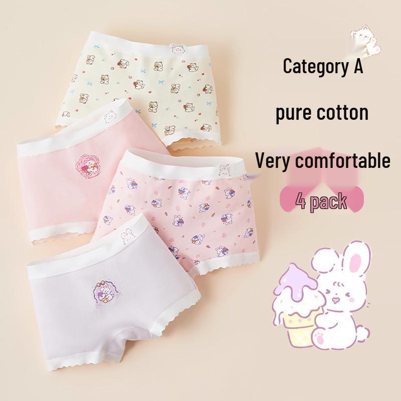 

Дитяча нижня білизна для дівчаток, 100% бавовна, Клас А, Вік 6-12 років, Літній тонкий стиль, Дитячі боксери, які не сповзають M, 20-28 kg, 80-100 cm