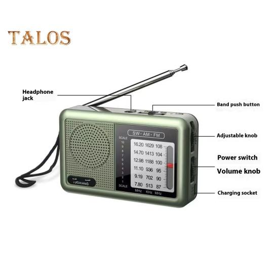 Tragbares Radio Robuste Konstruktion Benutzerfreundlich Kompaktes Design Kleines batteriebetriebenes wiederaufladbares FM/AM-Radio