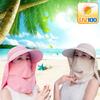 Gardening UV Full Sun Ponytail Wide Work Summer Light Blue [Mukeyo] Hat, Protection, Protection, Hat, Foldable, Hat, Brim, Hat, Visor, Hat, Women's,
