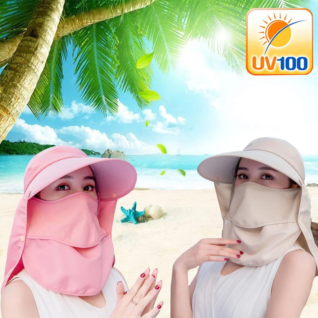 Gardening UV Full Sun Ponytail Wide Work Summer Light Blue [Mukeyo] Hat, Protection, Protection, Hat, Foldable, Hat, Brim, Hat, Visor, Hat, Women's,