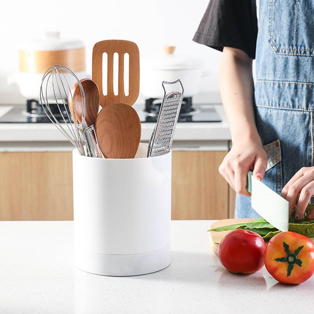 Household Kitchen Utensil Holder Cutlery Cooking Utensils Organizer Tableware Stand , White