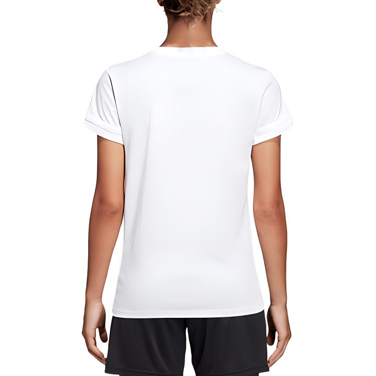 Adidas Quick-Dry Breathable Running Training T-Shirt Women Tops White DW6887
