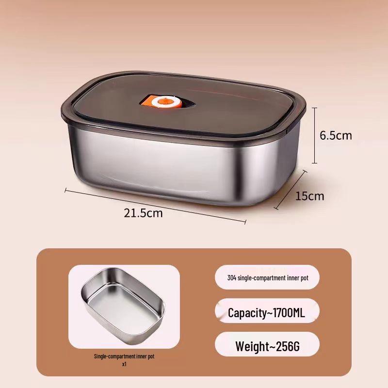 

Ланч-бокс из нержавеющей стали 304 - Офисный стиль, Подходит для микроволновой печи, Большая вместимость для взрослых