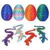 Set Of 4 3D Printed Eggs, Articulated Glass Articulated Mystery Eggs, 3D Printed Surprise Animal Set (Set Of 4)