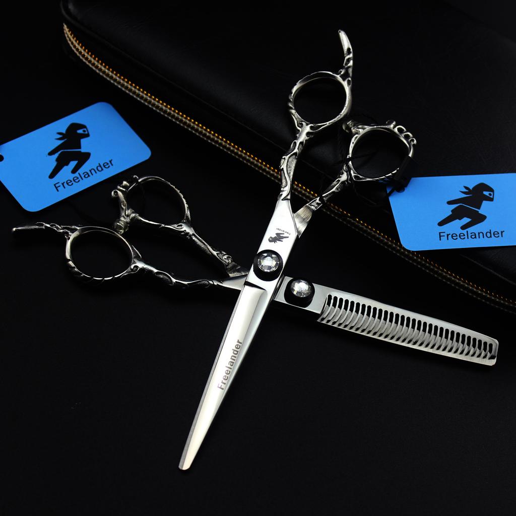 6.0 inch Freelander, hair scissors, hair scissors, flat scissors, tooth scissors, thin scissors, Mayan handle for hair salons