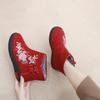 Thickened Floral Embroidery Women's Winter Boots Snow Boots Warm Shoes Mothers Shoes