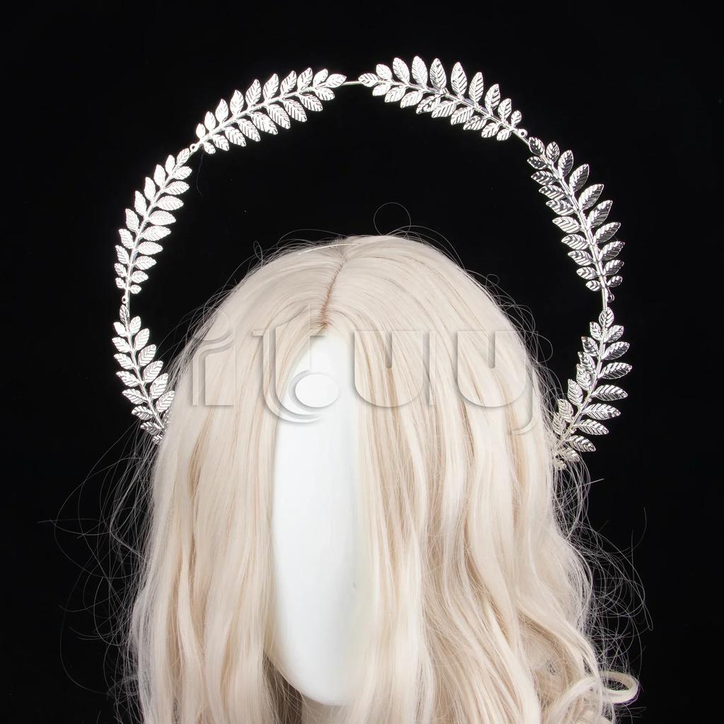 Halo Crown Headpiece Gothic Lolita KC Headdress Angel Feather Wings Halo Goddess Headband Headdress Accessories
