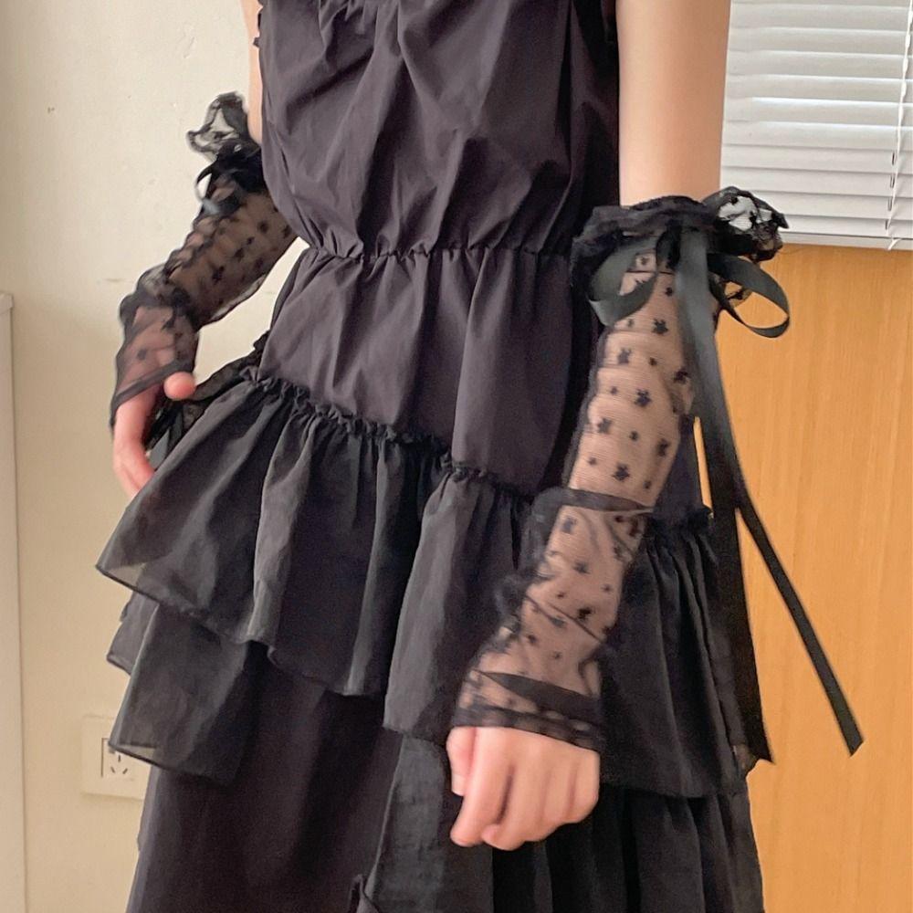 Bow Knot Lolita Arm Sleeve Sun-proof Wrist Cuffs Versatile Ribbon Arm Cuffs  Wedding