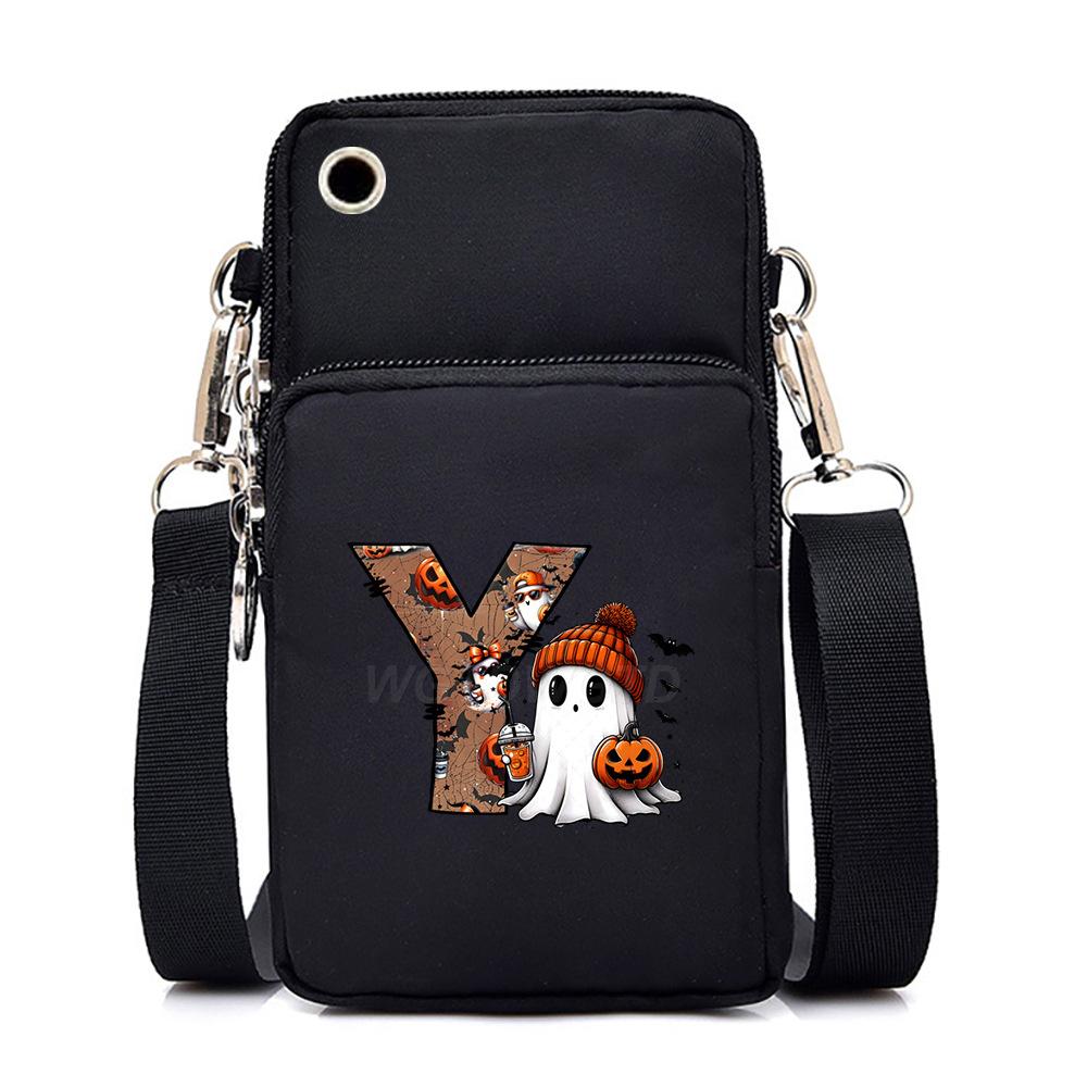 Halloween cute little ghost 26 letter messenger bag multi-function go out portable mobile phone bag