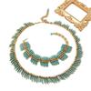 Medieval Vintage French Court Style Personalized Fishbone Bone Bone Bone Series Necklace Bracelet Stud Earrings Set