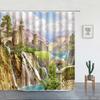 European Rural Town Street Landscape Printing Shower Curtain For Bathroom Curtains Waterproof Polyester Home Decor With Hooks