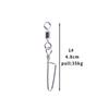 50pcs/ Stainless Steel Fishing Connector 8-word ring connector Rolling Snap Swivels Fishing Tackle Lure Tool
