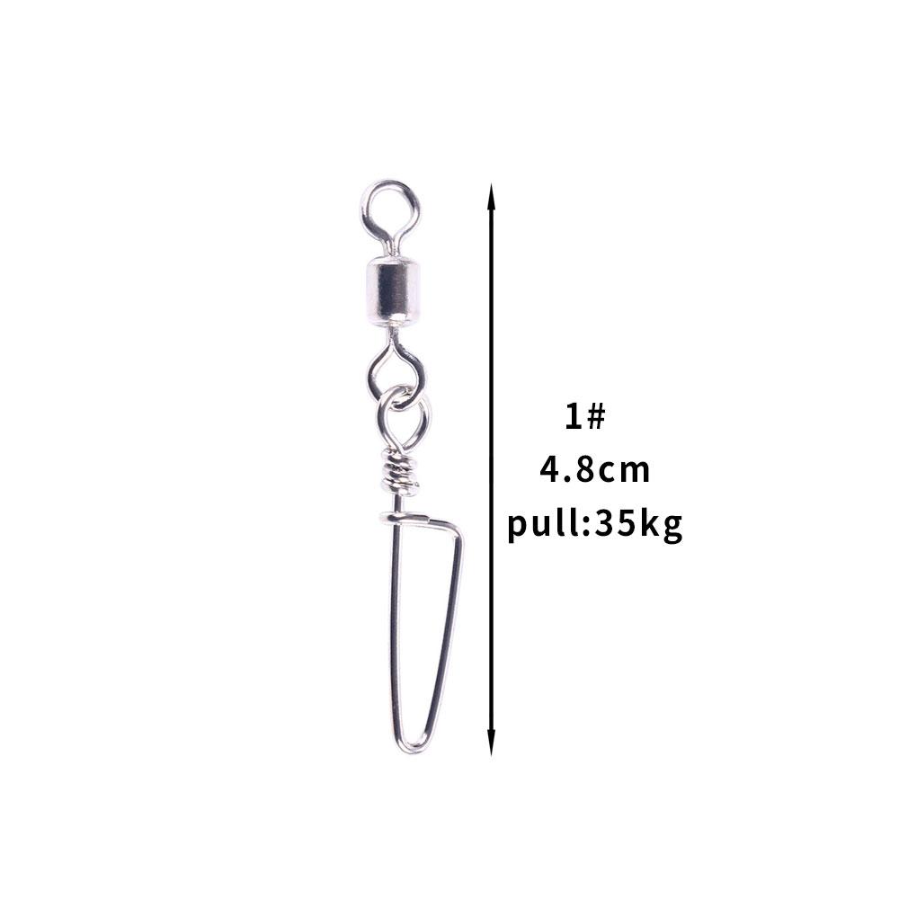 50pcs/ Stainless Steel Fishing Connector 8-word ring connector Rolling Snap Swivels Fishing Tackle Lure Tool