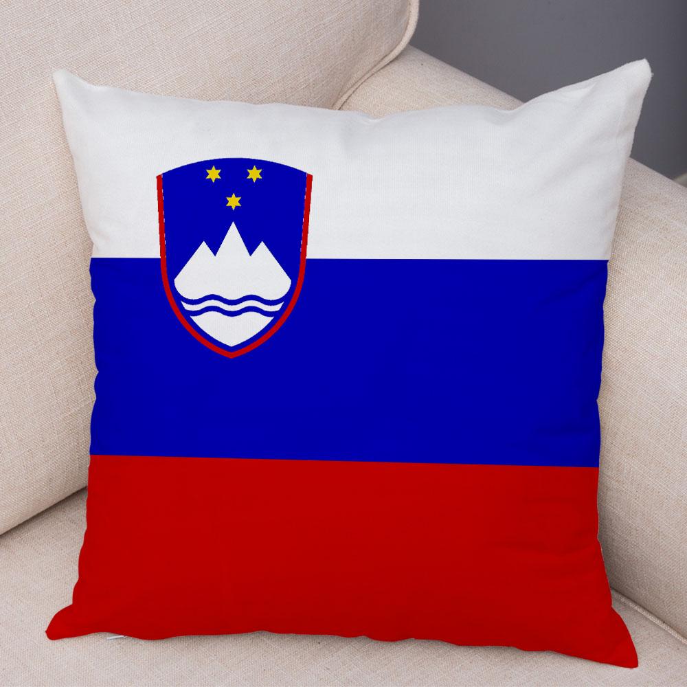 Style National Flag Cushion Cover for Sofa Home Car Decor Geometric Print Pillowcase Super Soft Plush Pillow Case Xcm