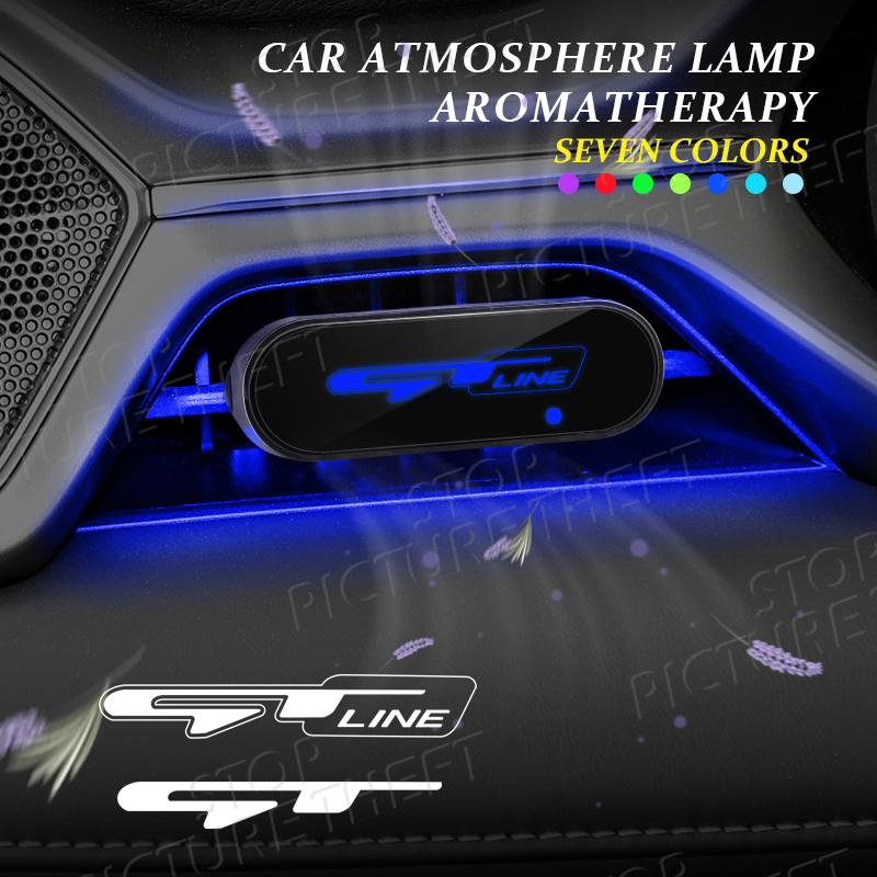 AABJB1 For Kia GT LINE Logo Ceed Kona K5 Sportage Stinger K3 K2 Emblem Car Air Outlet Aromatherapy Atmosphere Light LED Air Freshener