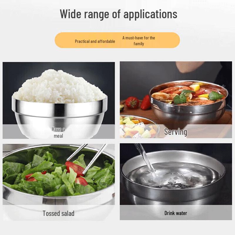 Jiaao 304 Stainless Steel Double-Layer Insulated Bowl