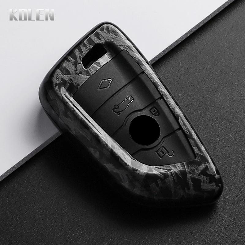ABS Carbon Fiber Car Key Case Cover For BMW X1 X3 X5 X6 X7 1 3 5 6 7 Series G20 G30 G11 F15 F16 G01 G02 F48 Protected Shell Fob