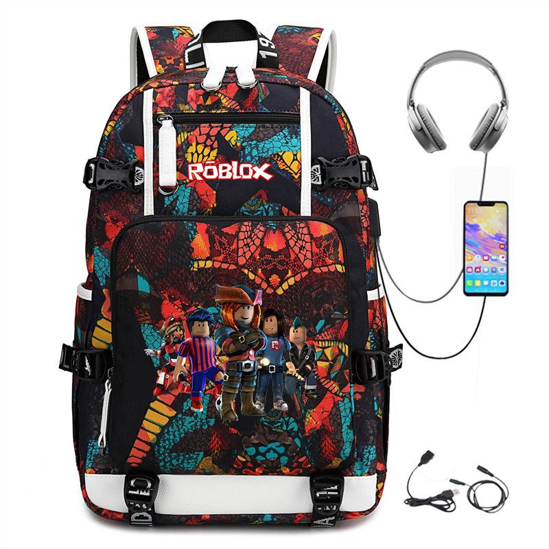 Cartoon Game Merchandise With Usb Hiking Bag College Students Outdoor Travel Large Capacity Backpack Bag