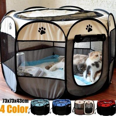 4 Colors Portable Foldable Pet Dog Cat Playpen Tent Dog Exercise Play Outdoor Dogs Cats Nest House