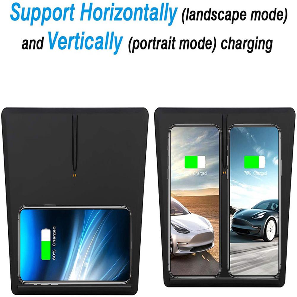 Car Wireless Charging Pad Charger Replacement for Tesla Model 3 15W Wireless Charger Automobile Accessories