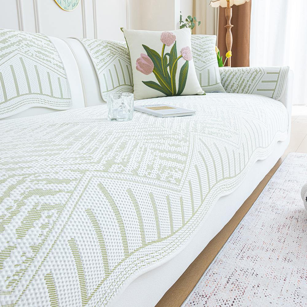 Summer New Ice Silk Cool Bean Sofa Cushion Cool Breathable Non-Slip And Dirt-Resistant Simple Special-Shaped Seat Cushion Sofa Cover
