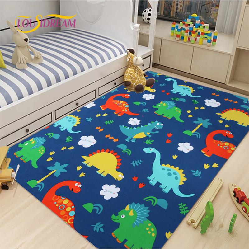Cute Cartoon Dinosaur Carpet for Living Room Bedroom Rugs Kitchen Kids Door Unslip Floor Mat Birthday gift photography props Rug