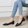 2025New Pointed Toe Shallow Mouth Square Heel Small Leather Shoes Women's Elegant High Heels Dress Shoes Zapatos Mujer