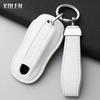 Leather Car Key Case Cover Shell For Porsche Cayenne Panamera 911 992 996 Taycan Macan Boxster 968 987 981 Key Protect Keychain