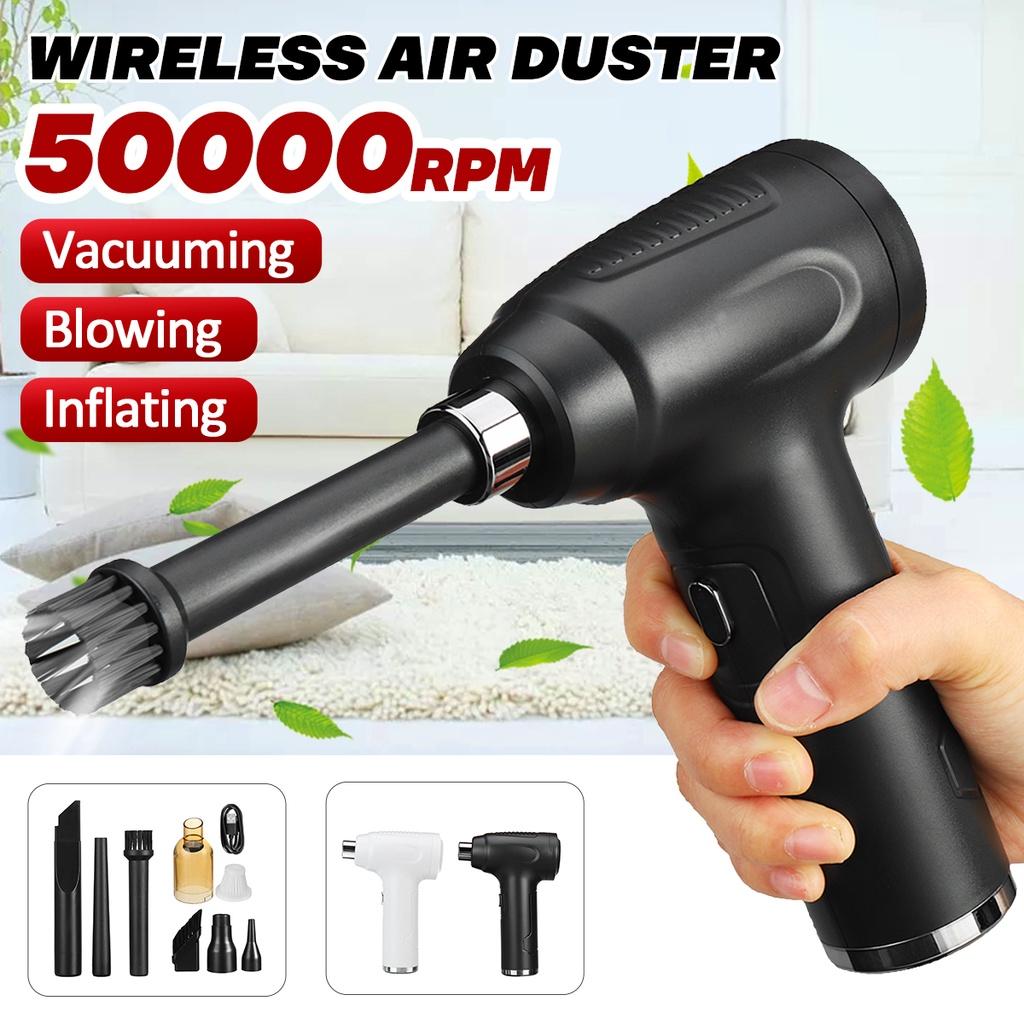 60W 11.1V 50000RPM 6000mah Cordless Air Duster Compressed Air Blower For Computer Keyboard Laptop Camera Rechargeable Cleaning Tool 3 In1