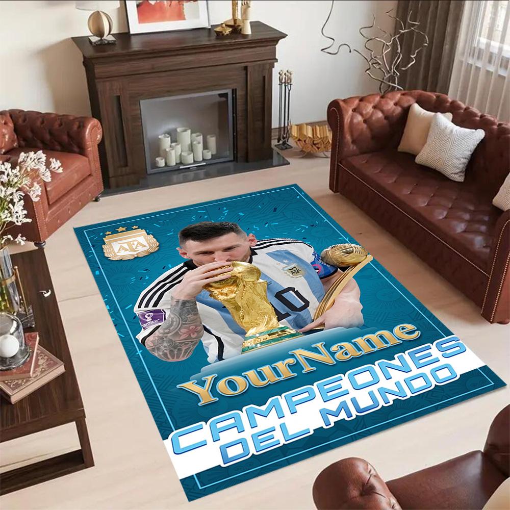 Messi 400 Customize Your Name Area Rug Perfect for Study room Kitchen Entryway Playrooms Antislip Carpet Decorate Offices