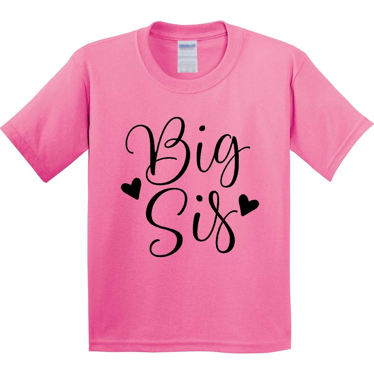 Inktastic Big Sis Girls Cute Sister Announcet Youth kids boys T-Shirt Childs Clothing 130