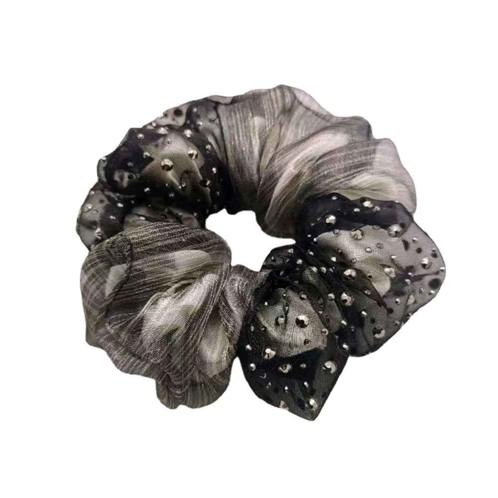 Hair Band Star Inlaid French Double-Layer Organza Sweet Temperament Headdress Flower Tie-up Hair Head Rope Female