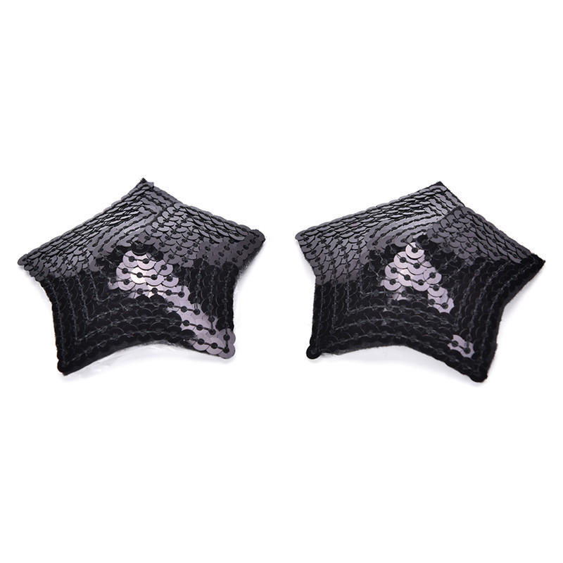 Ladies Sexy Sequined Tassel Star Stick On Pasties Breast Plain Nipple Covers