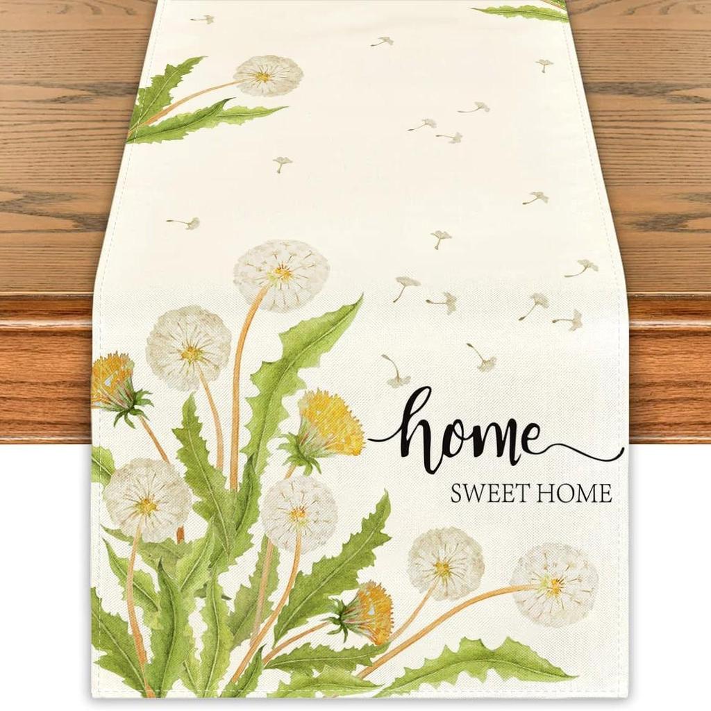 Spring Watercolor Flower Table Runner - Indoor/Outdoor Dining & Home Decor