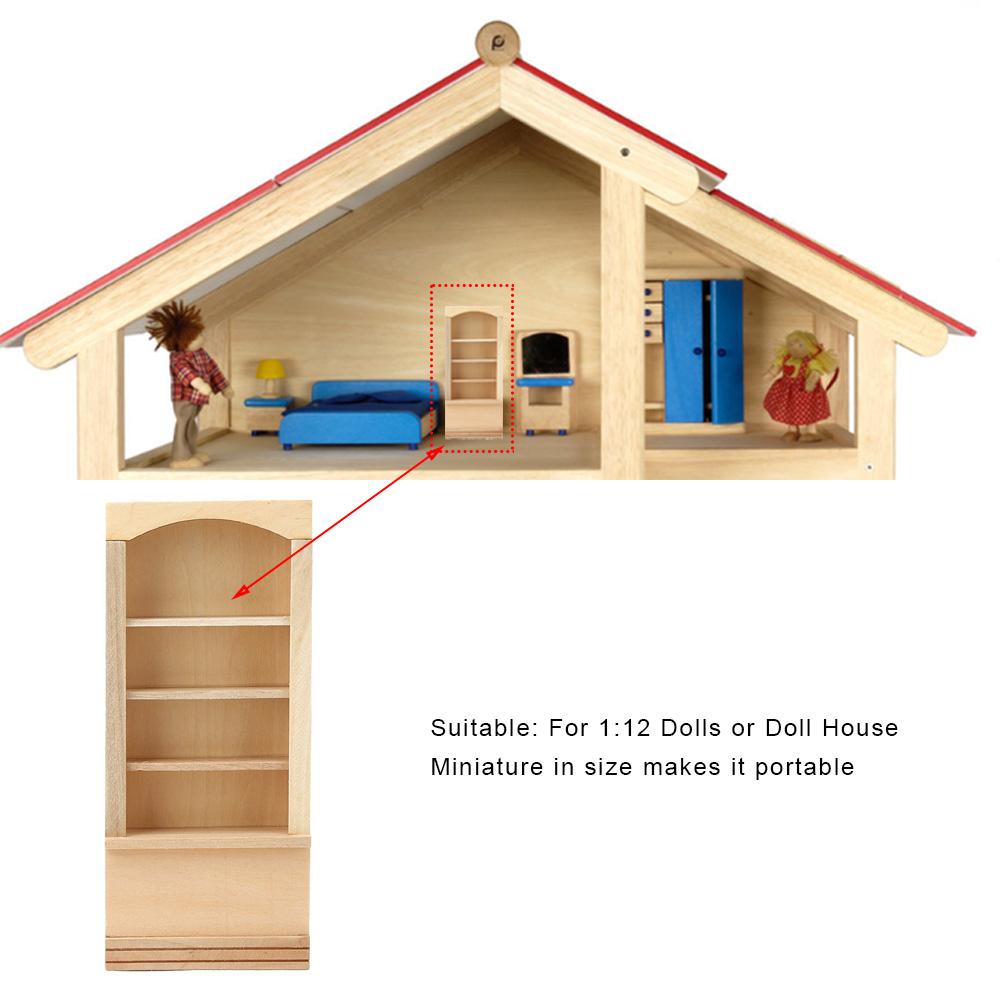 1:12 Doll House Wooden Bookcase Model for Dolls DIY Dollhouse Furniture AccessoryBookcase