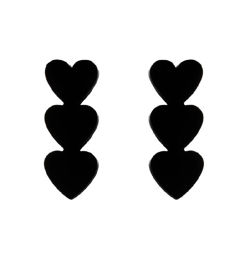 Minimalist Stainless Steel Heart & Sunflower Star Stud Earrings - "I Love You" Gesture