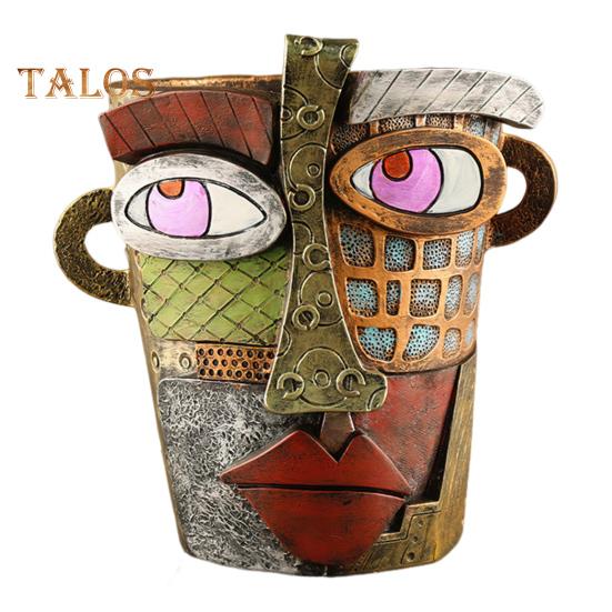 

Абстрактное лицо, горшок для цветов, смоляная голова, Пикассо, бруталистский цветной горшок для растений, для комнатных и уличных растений, домашний декор L