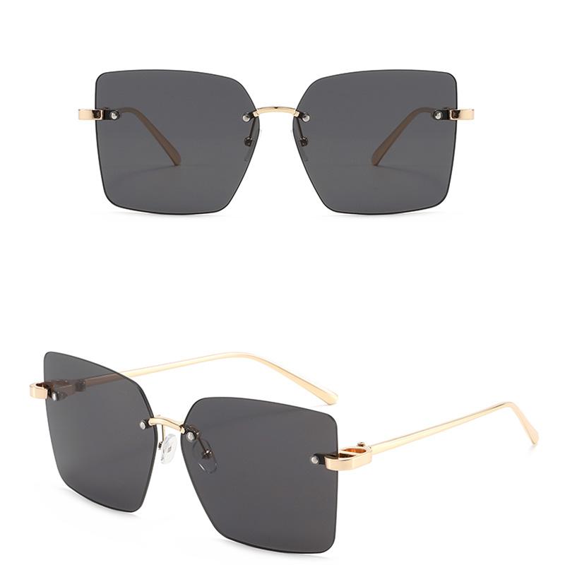 New Arrival Rimless Sunglasses For Women Metal Frame Luxury High Sense Anti Ultraviolet Fashion Cross-border Sun Glasses Outdoor Daily Eyewear