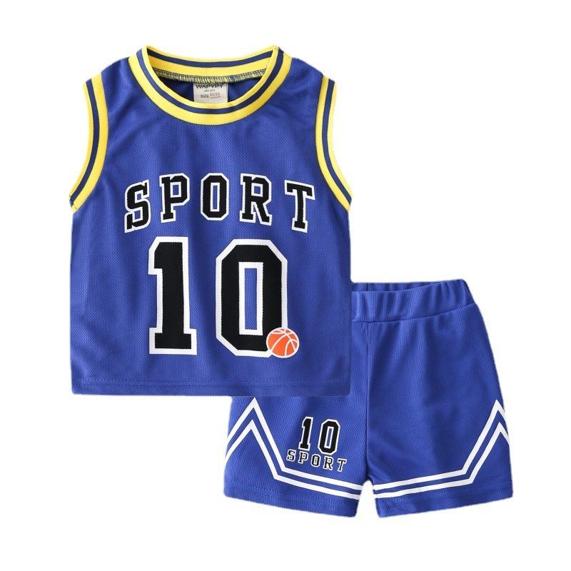 Children's Clothing Summer Children's Thin Sleeveless Sportswear Suit Boys' Mesh Breathable Baby Boys' Vest Jersey Ball Uniform