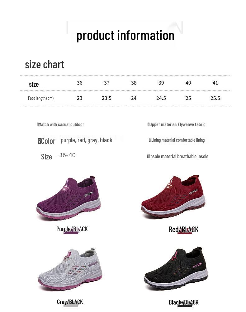 Women's Summer Slip-On Soft Sole Fly-Knit Shoes - Comfortable, Lightweight Casual Footwear for All Ages