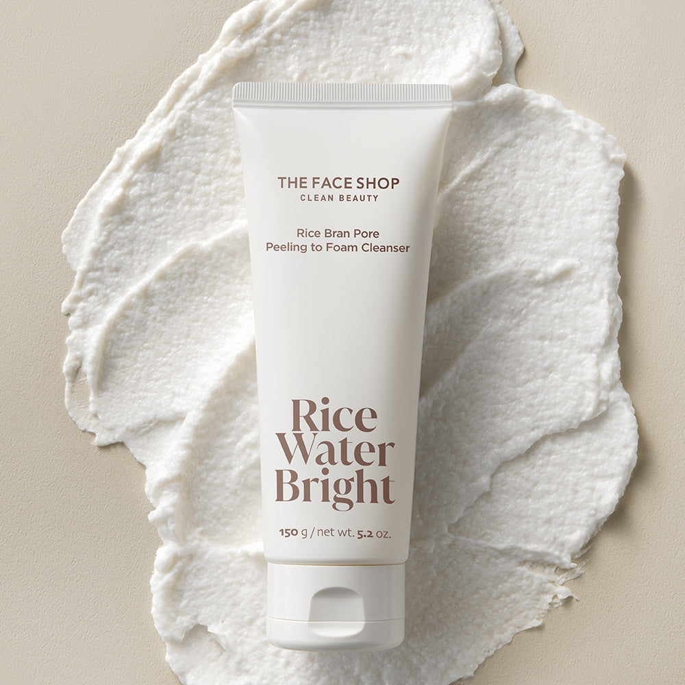 The Face Shop Agua de Arroz Bright Limpiador Espumoso Peeling de Poros con Salvado de Arroz 150ml