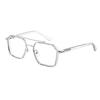 Retro Double Beam Color-Changing Glasses Frame Anti-Blue Light Student Flat Glasses Myopia Finished Men'S And Women'S Color-Changing Glasses