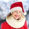 Knitted Parent-Child Christmas Hat Outfit - Machine-Woven Santa Claus Design for the Season