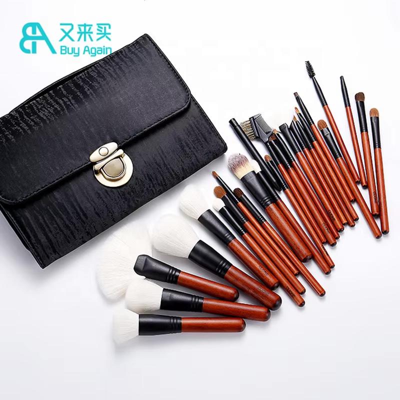Noble Women Luxury Professional Makeup Artist Brush Set Tools Cruelty Free 26 Pcs White Natural Hair Makeup Brush Set with Pouch
