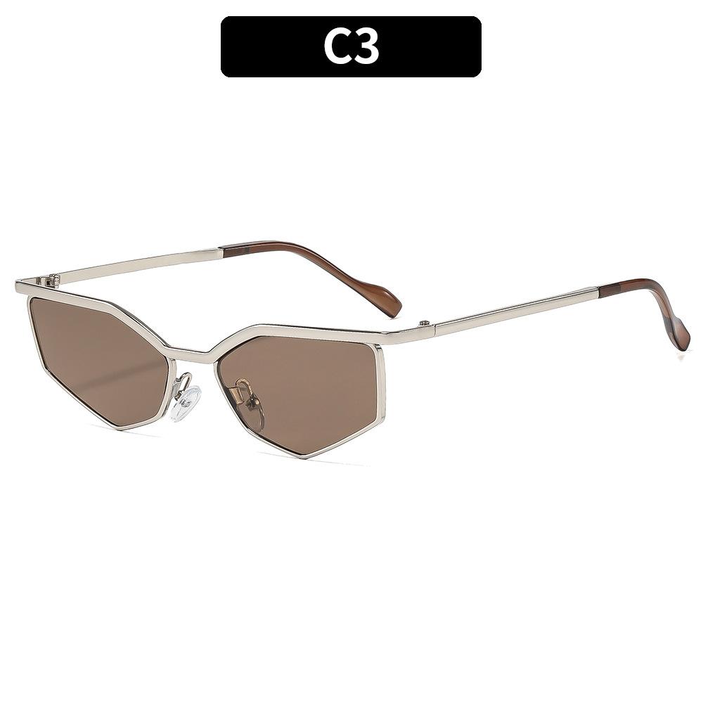 European and American metal retro irregular cat eye trend sunglasses Internet celebrities street shooting fashion personalized sunglasses new glasses