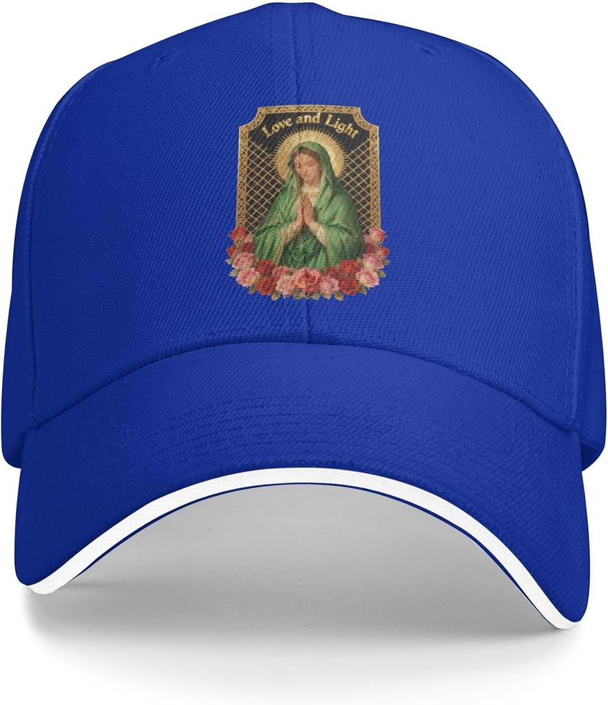 Virgin Mary Religious Graphic Baseball Cap Polyester Adjustable Sun Protection Adult Hat