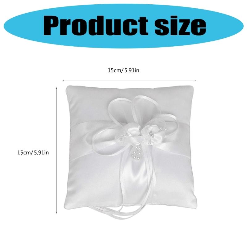 Luxurious Fabric Wedding Rings Pillow With Lace And Pearls Decoration Rings Cushion For Wedding Ceremony Decoration