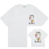 Men Women Streetwear Short Sleeve T-Shirt With Geometric Letter Print Loose Fit Cotton Tee Casual